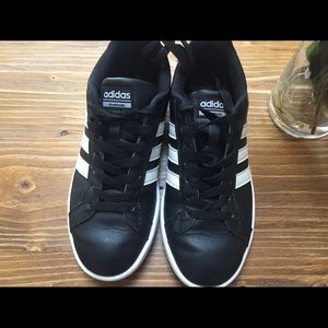 Adidas Black and White Strip Sneakers Size 6.5